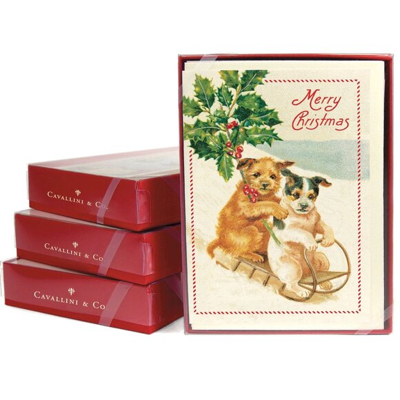 Cavallini & Co. Christmas Dogs Christmas Boxed Notecards - Picture 1 of 3